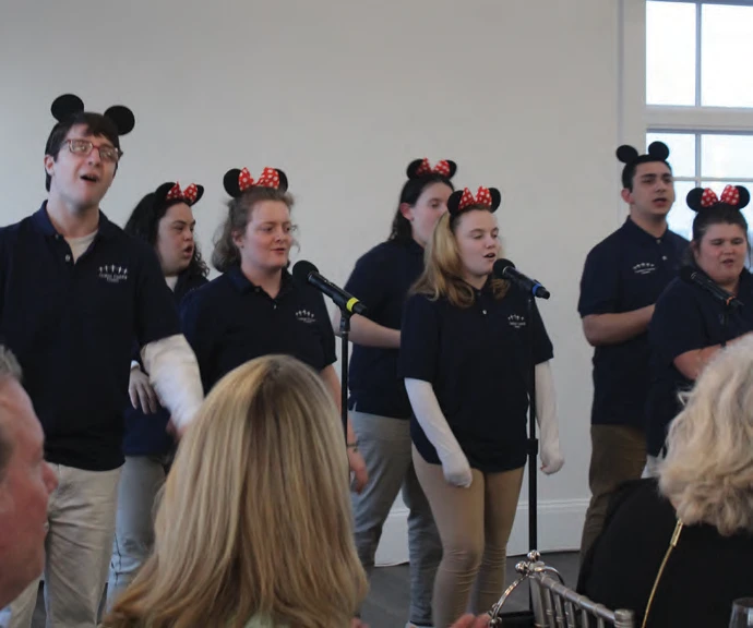 Cushing’s chorus students performing at the event