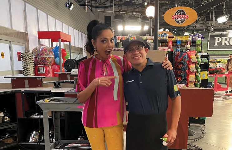 Michael Jaxtimer-Barry and celebrity chef Maneet Chauhan